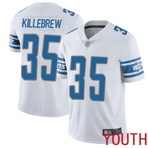 Detroit Lions Limited White Youth Miles Killebrew Road Jersey NFL Football #35 Vapor Untouchable->youth nfl jersey->Youth Jersey